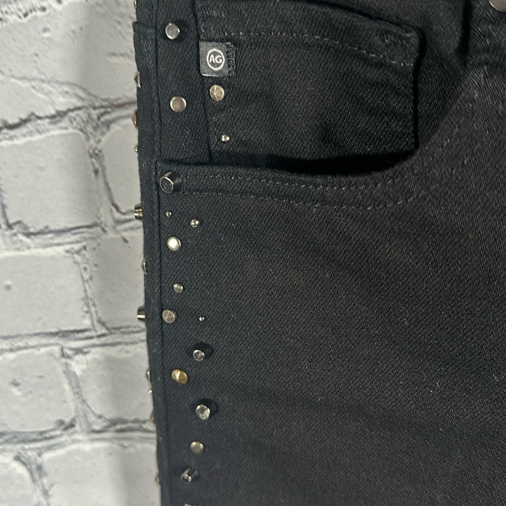 AG The Isabella Black High-Rise Straight Studded Jeans size 26 NEW - Picture 16 of 16